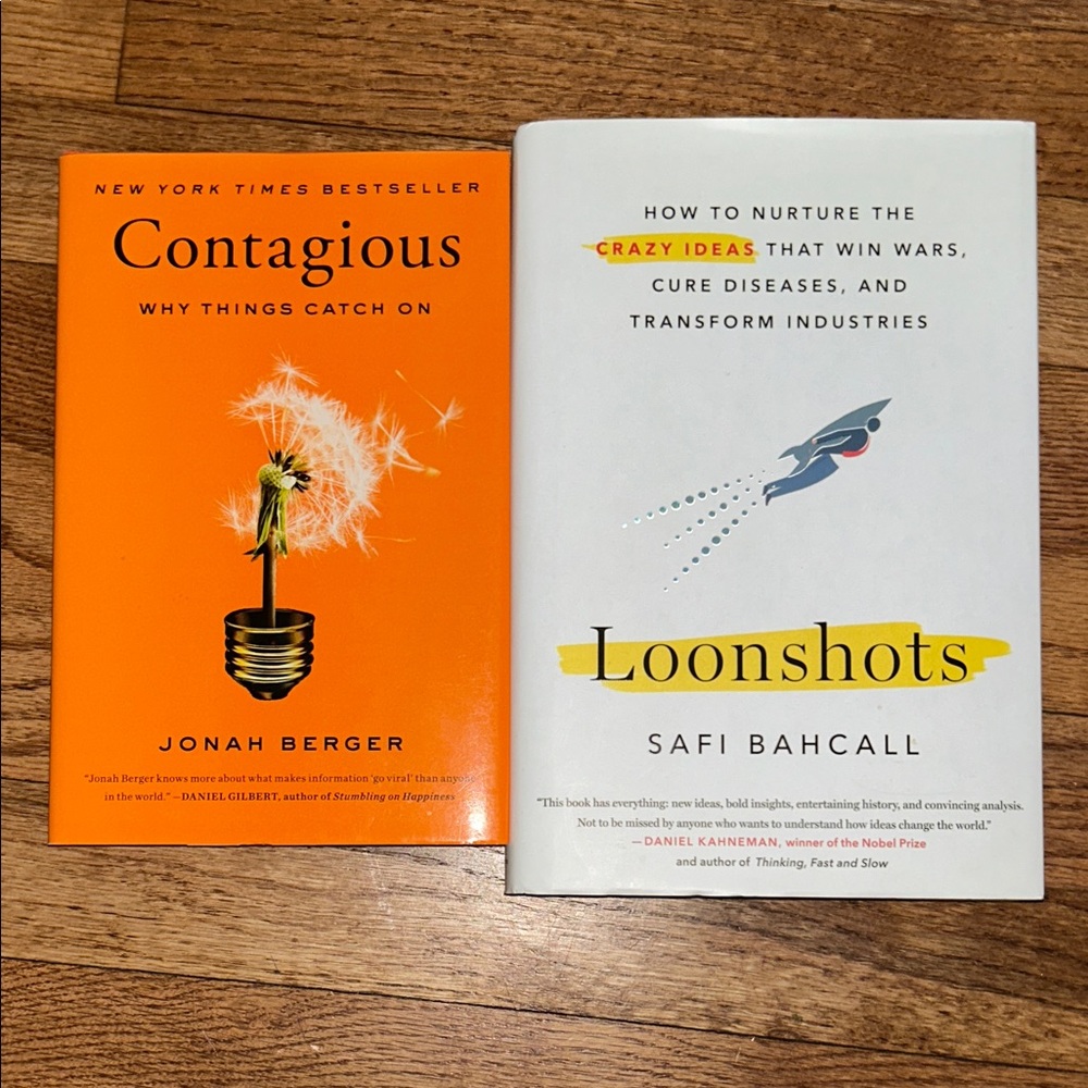 Contagious and Loonshots Book Set - Hard Cover Educational and Insightful NWT
